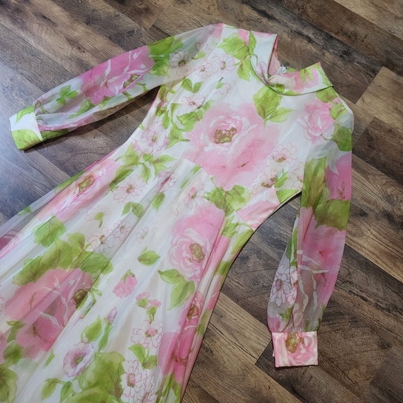 Vintage Avalon Classics Longsleeve Floral Maxi Gown Size 12 - Picture 2 of 10